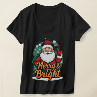 Jul - "Merry & Bright Santa" T Shirt