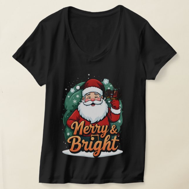 Jul - "Merry & Bright Santa" T Shirt (Laydown)