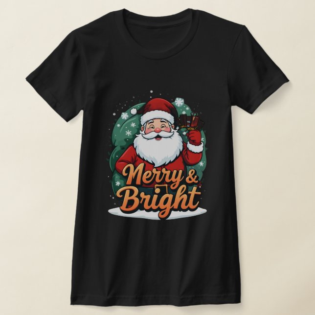 Jul - "Merry & Bright Santa" T Shirt (Laydown)