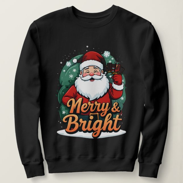 Jul - "Merry & Bright Santa" T Shirt (Design framsida)