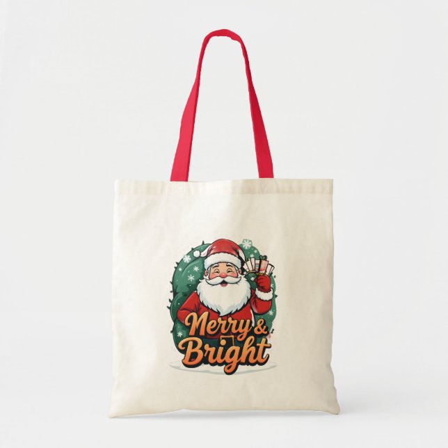 Jul - "Merry & Bright Santa" Tygkasse (Framsidan)