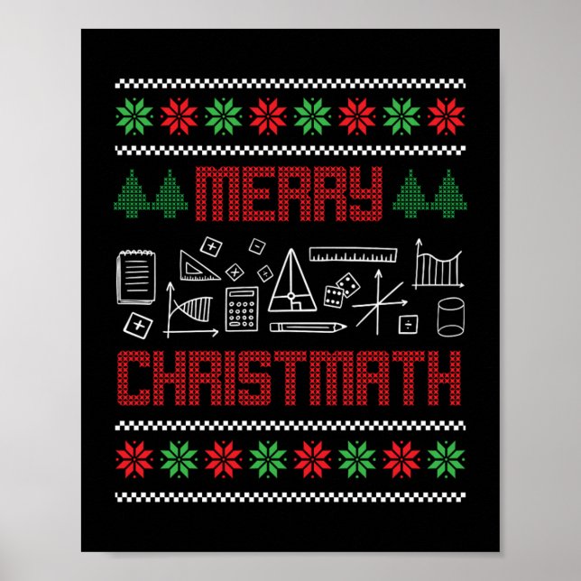 Jul Merry Christmath Nerd Geeks Teacher Gift Poster (Framsidan)
