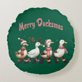 Jul Merry Ducksmas Round Pillow Rund Kudde