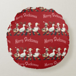 Jul Merry Ducskmas Round Pillow Rund Kudde