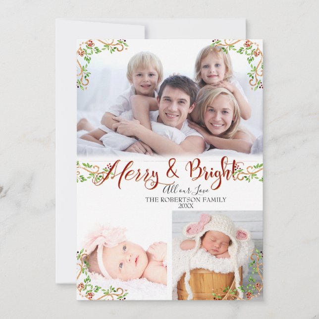 Jul Merry in Bright Script Calligraphy Photo (Framsida)