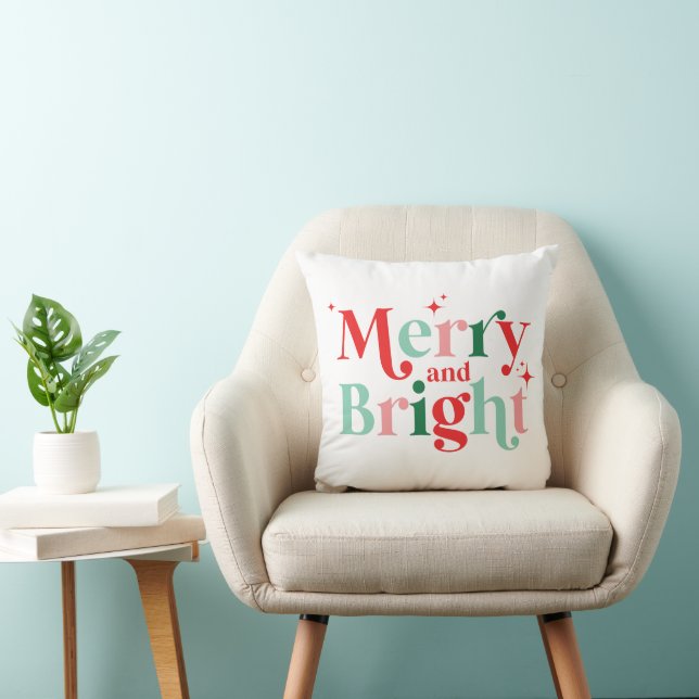 jul merry och bright rosa red kudde (Stol)