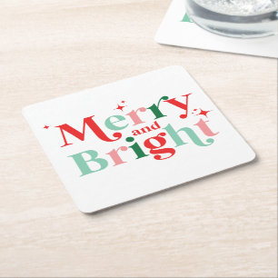 jul merry och bright rosa red underlägg papper kvadrat