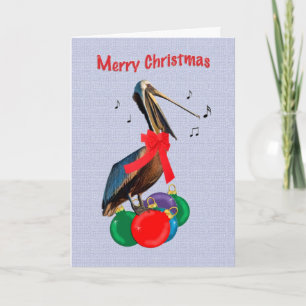 Jul, Merry, Pelican Singing Helgkort