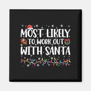 Jul mest sannolikt att träna med Santa familj Magnet
