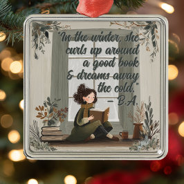 Jul Metall Ornament för Bokklubb Läsning