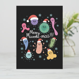 Jul Mikrobiologi Vetenskapslärare Mikrobe Julkort
