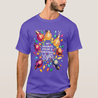 Jul Min favoritfärg är julbelysning Tomte f T Shirt