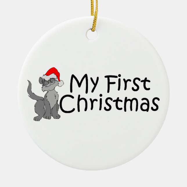 Jul min första julkattunge julgransprydnad keramik (Framsidan)