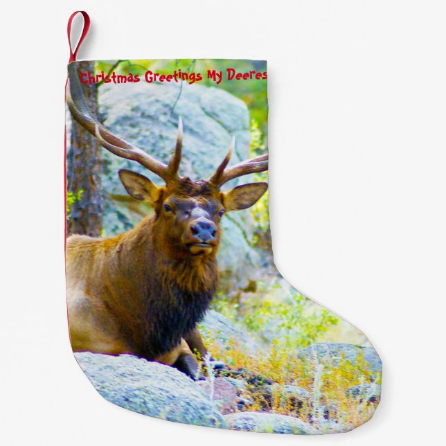 Jul - min gamla fästning liten julstrumpa (Framsidan)