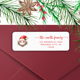 Jul minimalist tomte returadress etiketter