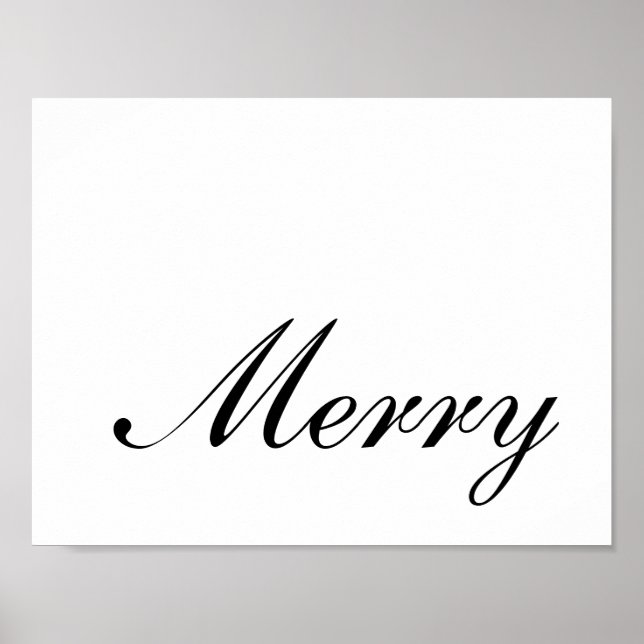 Jul Minimalistisk Skrift Glad Poster (Framsidan)