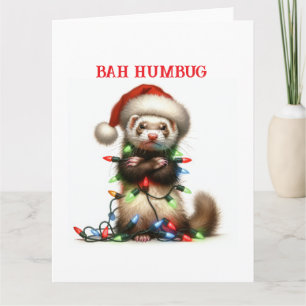 Jul MisChief Ferret på Jul Ljus Kort