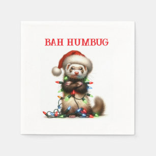 Jul MisChief Ferret på Jul Ljus Pappersservett