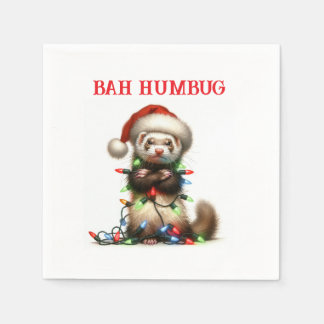 Jul MisChief Ferret på Jul Ljus Pappersservett