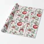 Jul Mistletoe Bauble Greenery Presentpapper<br><div class="desc">Den här elegantens vattenfärgssemester Mistletoe Bauble Ornaments and Greenery omsluter pappra egenskaper vackra sprickor av mistletoe bland röda och grönt hängande ornament perfekt för en hjärtermisk gåva den här julhelgen!</div>