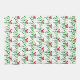 Jul Mistletoe Festive Helgdag Kiss Me Roligt Kökshandduk