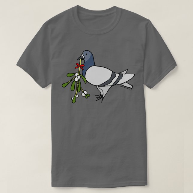 Jul Mistletoe Fred Pigeon T Shirt (Design framsida)