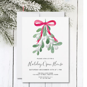 Jul Mistletoe Helgdag Open House Inbjudningar