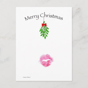 Jul Mistletoe Kiss Helg Vykort