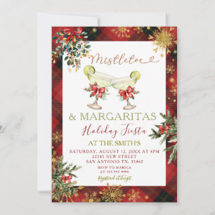 Jul Mistletoe & Margaritas Helgdag Fiesta Inbjudningar