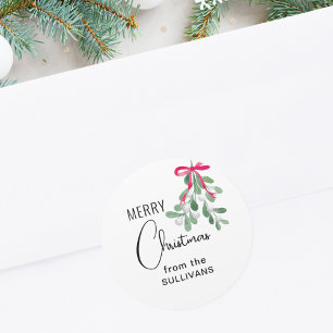 Jul Mistletoe Runt Klistermärke