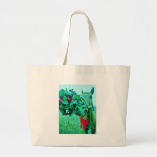 Jul Mistletoe Teal Horse Jumbo Tygkasse