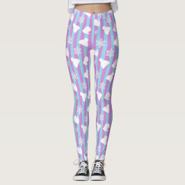 Jul Mittens, Winter Hat, White Snöflingor Leggings