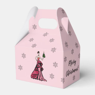 Jul Mode illustration med träd Presentaskar