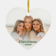 Jul Modern Familj Foto Hjärt Keramisk Prydnad