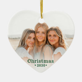 Jul Modern Familj Foto Hjärt Keramisk Prydnad Julgransprydnad Keramik
