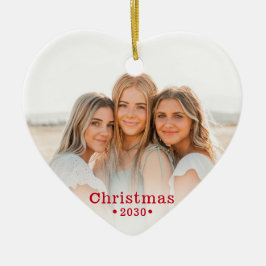 Jul Modern Familj Foto Hjärt Keramisk Prydnad Julgransprydnad Keramik