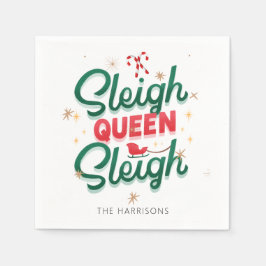 Jul Modern Novelty Sleigh Queen Sleigh Quote Pappersservett