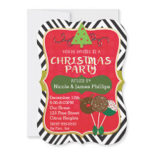 Jul Modernt Träd & Cake Pops Inbjudningar