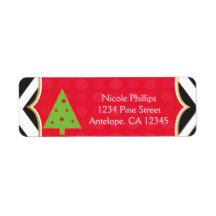 Jul Modernt Träd Söta Högtidsetiketter