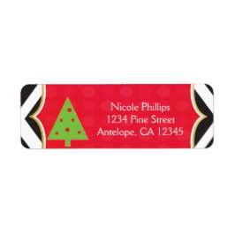 Jul Modernt Träd Söta Högtidsetiketter Returadress Etikett