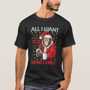Jul Monkey Älskare Julafton Funny Monkey Pajama An T Shirt