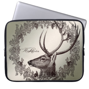 Jul Monogram Blommig Ren Gylden Vinter Laptop Fodral