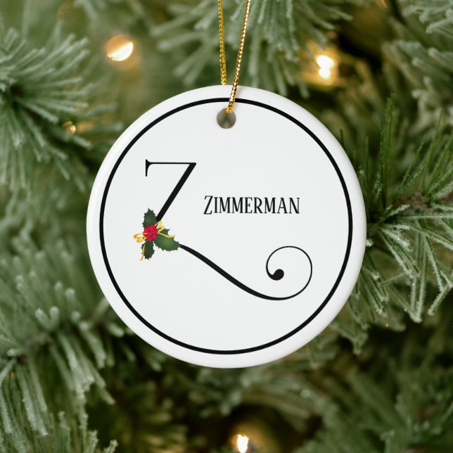 Jul Monogram Brev Z-Personligen Julgransprydnad Keramik (Träd)