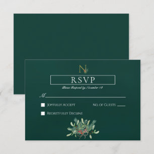 Jul Monogram Bröllop OSA Kort