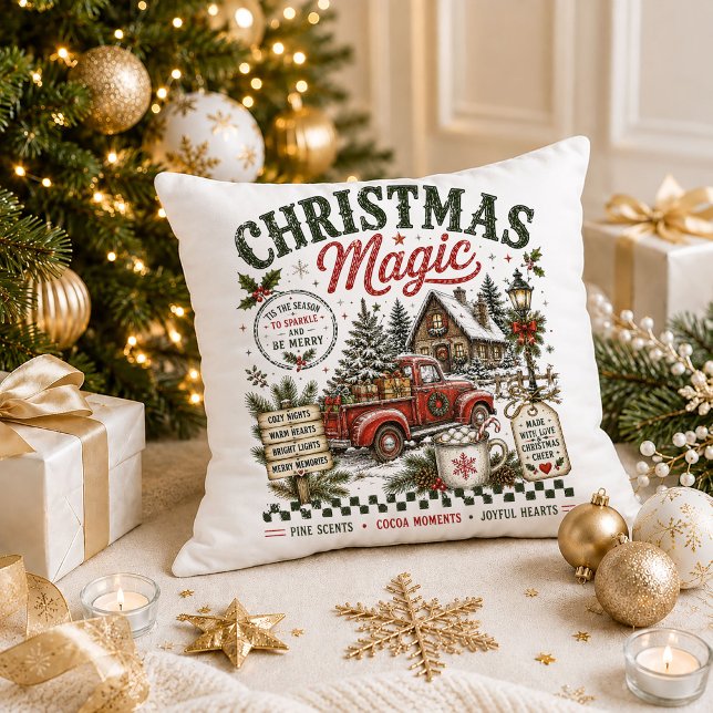 Jul Monogram Citat Dekorativ Kuddhöst Kuddcover Kudde (Christmas Monogram Quote Decorative Throw Pillow)