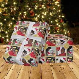 Jul Monogram Guld Silver Skapar ditt foto Presentpapper