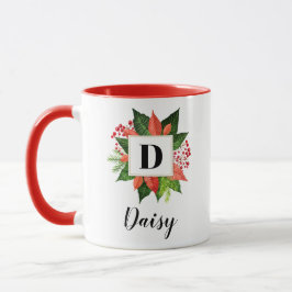 Jul Monogram Initial Namn Mugg