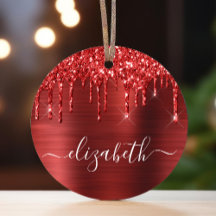 Jul Monogram Red Glitter