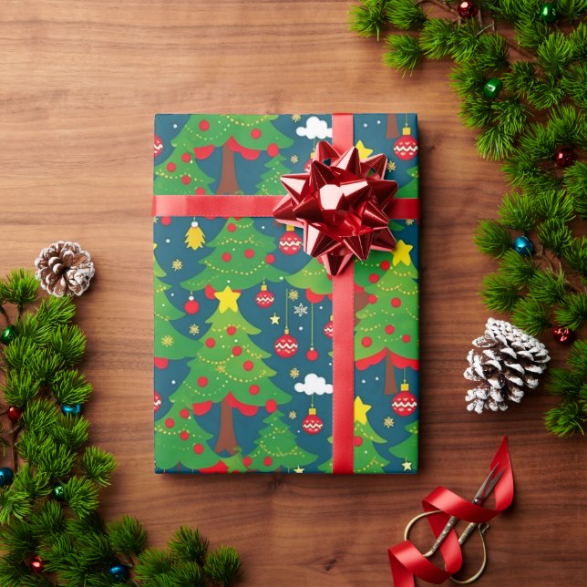 Jul Mönster 2 - Papper nedläggning Presentpapper (Julgåva)