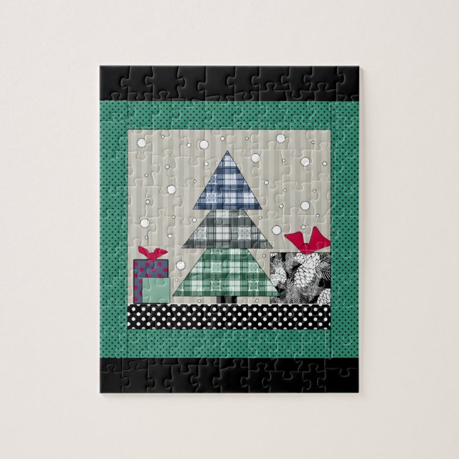 Jul mönster, äppel, nyår, jultomater pussel (Vertikal)